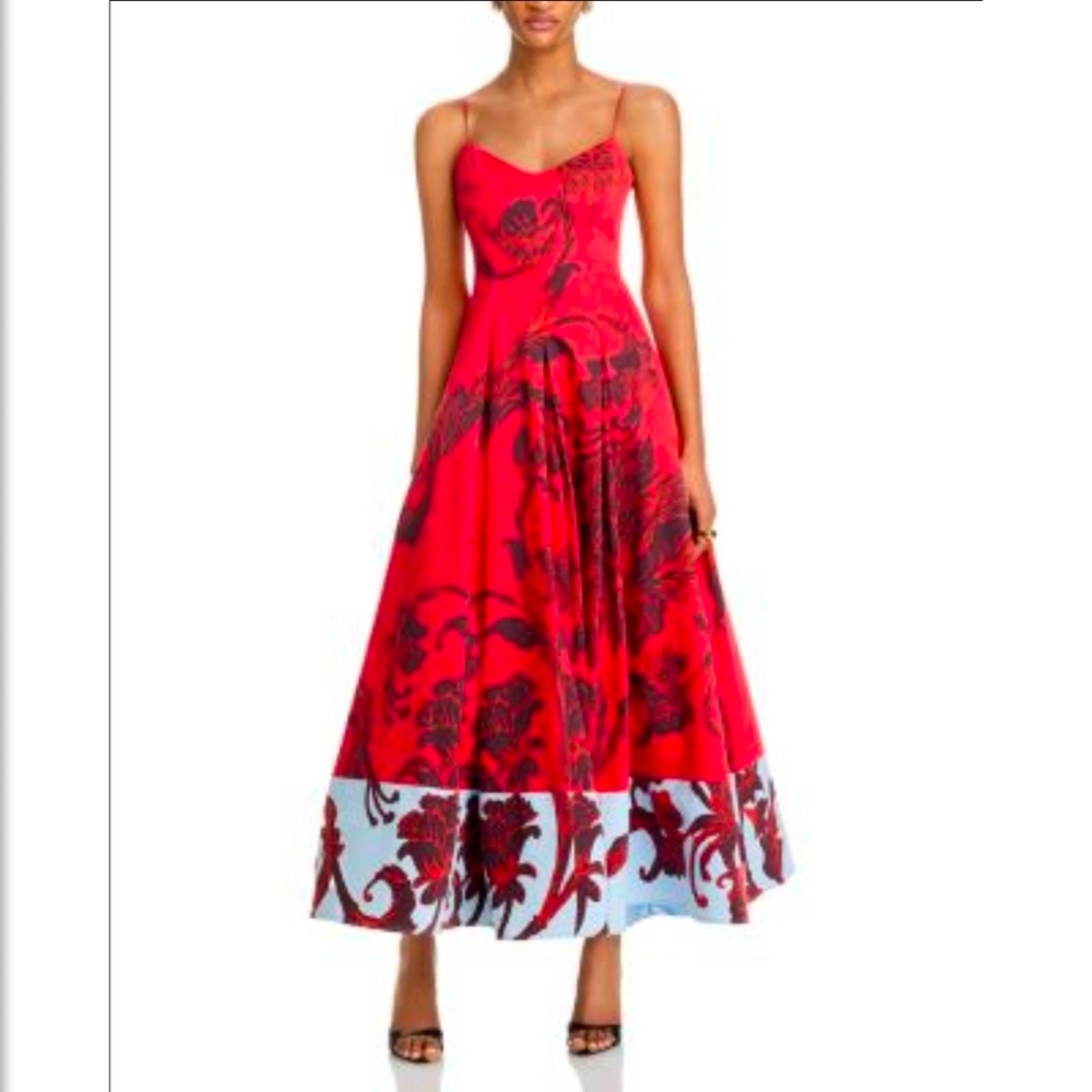 Alice & Olivia By Stacey Benet Isabelle Floral Red Gown Size 14 NEW! - Picture 2 of 16
